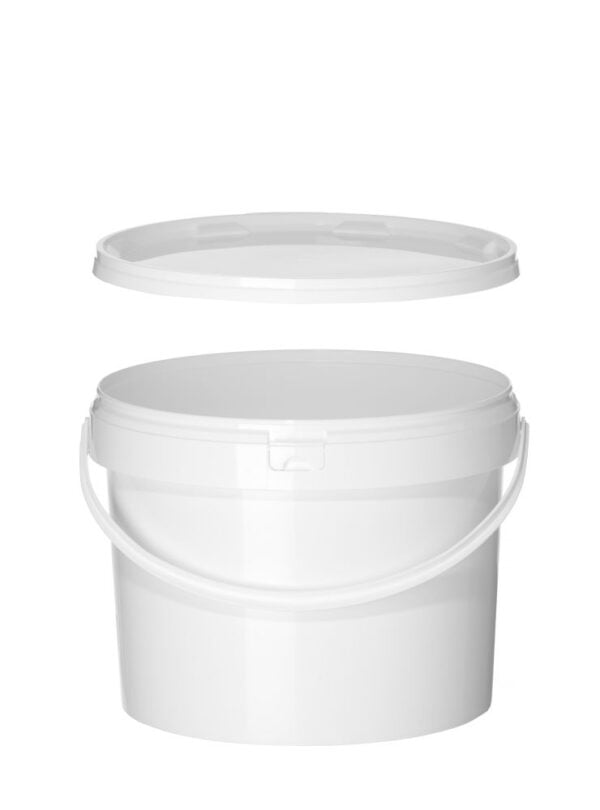 Seau avec couvercle 11,5 l blanc PP 300x230 mm – Image 4