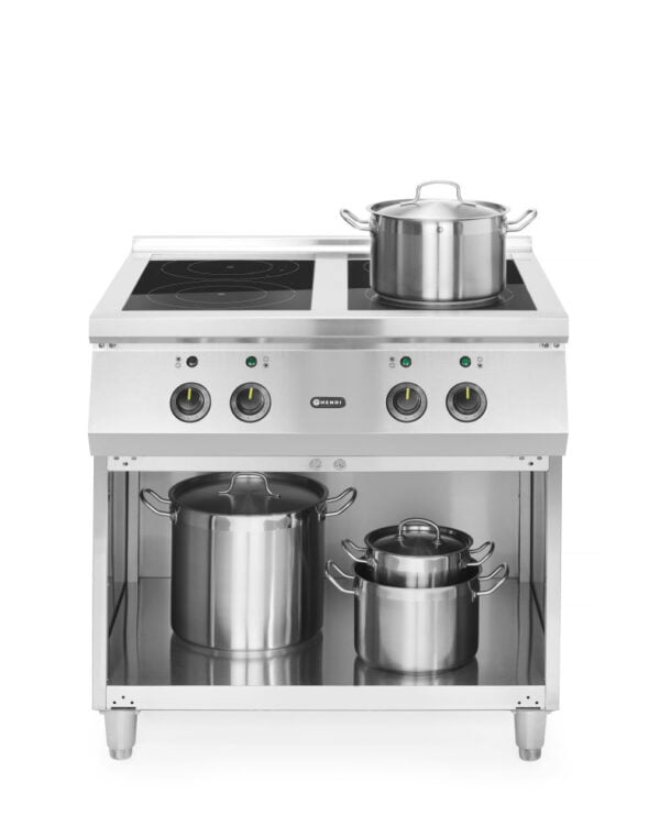 Cuisinière à induction avec 4 foyers 400V 17000W 800x700x900 mm – Image 5