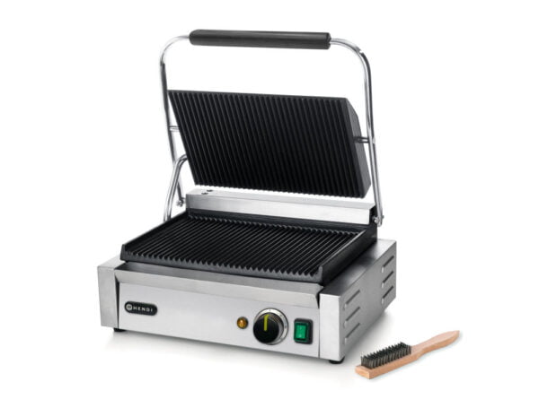 Grill de contact Panini seul dessus et dessous rainurés – Image 5