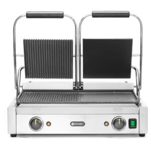 Grill de contact modèle double 3600W gauche rainuré, lisse