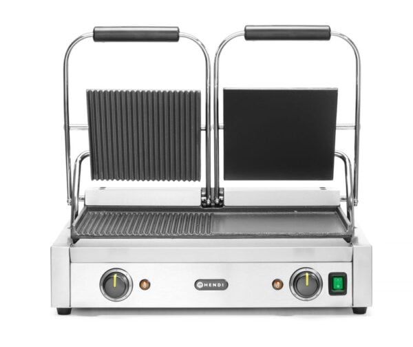 Grill de contact modèle double 3600W gauche rainuré, lisse
