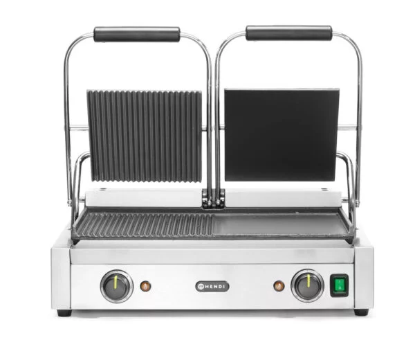 Grill de contact modèle double 3600W gauche rainuré, lisse