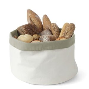 Sac à pain rond gris foncé coton 150x150 mm
