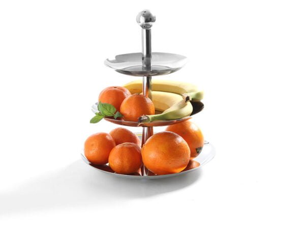 Etagère 3 niveaus inox 18/8 16.6-22-26.8 cm hauteur 32 cm – Image 2