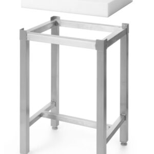 Billot 400x500x80 mm polyéthylène - pietèment inox