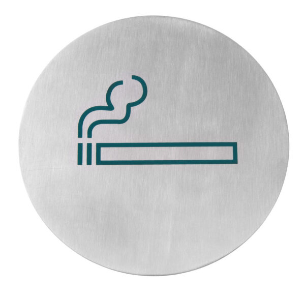 Pictogramme noir/rouge Non fumeur inox 75 mm – Image 2
