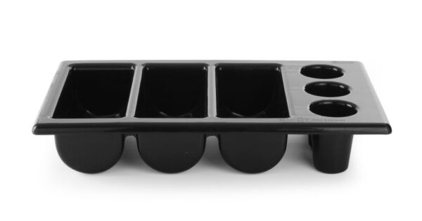 Bac à couvert 6 compartiments 530x325x105 mm noir