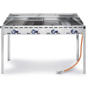 Barbecue 4 bruleurs Green Fire avec roulettes Profi Line