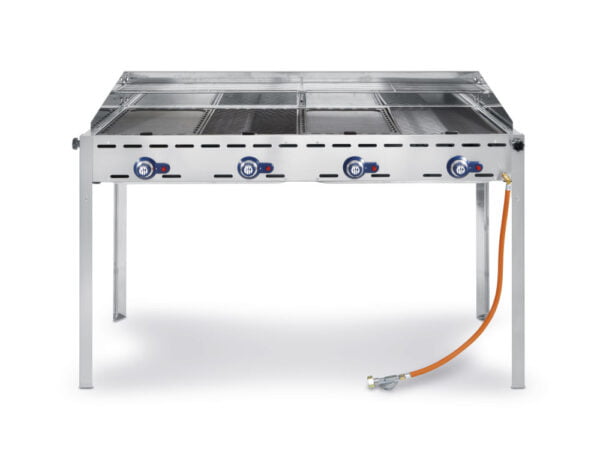 Barbecue 4 bruleurs Green Fire avec roulettes Profi Line