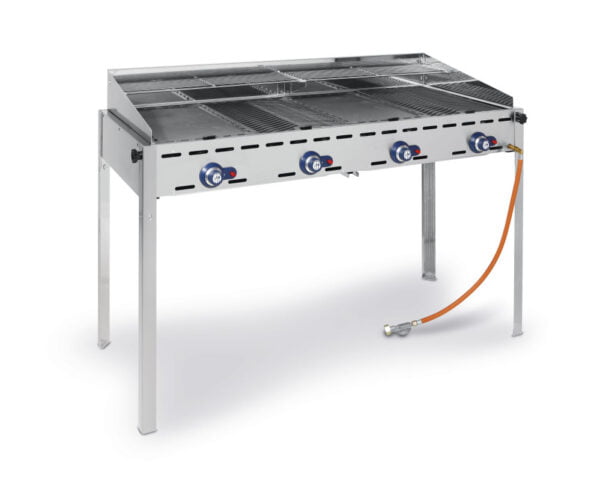 Barbecue 4 bruleurs Green Fire avec roulettes Profi Line – Image 2