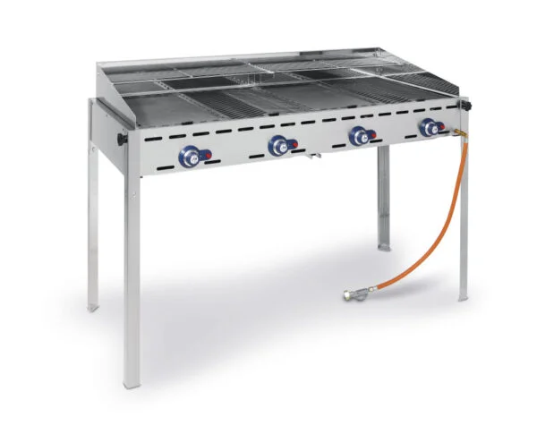 Barbecue 4 bruleurs Green Fire avec roulettes Profi Line – Image 2