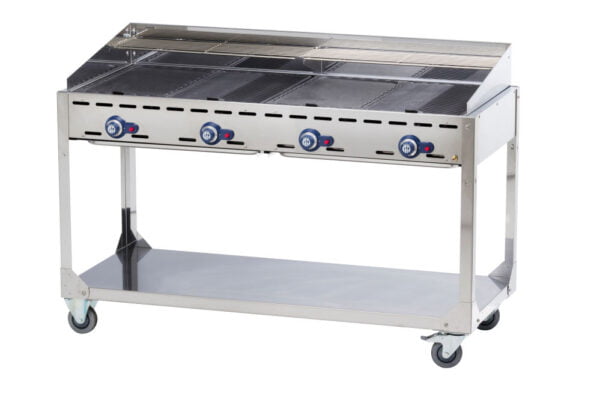 Barbecue 4 bruleurs Green Fire avec roulettes Profi Line – Image 3