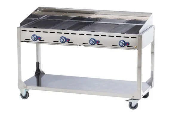 Barbecue 4 bruleurs Green Fire avec roulettes Profi Line – Image 3