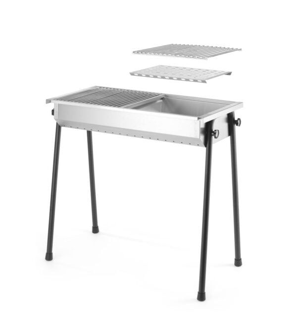 Barbecue à charbon de bois Patio inox 770x380x760 mm – Image 3