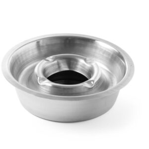 Cendrier inox 140 mm avec bac collecteur