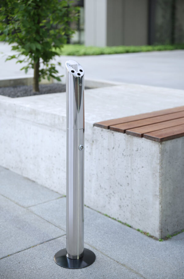 Cendrier sur pied inox 170x920 mm – Image 2