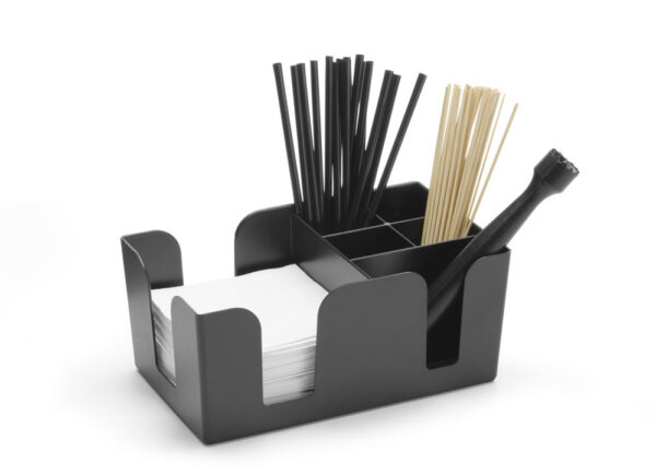 Chariot de bar ABS noir 240x145x105 mm – Image 3