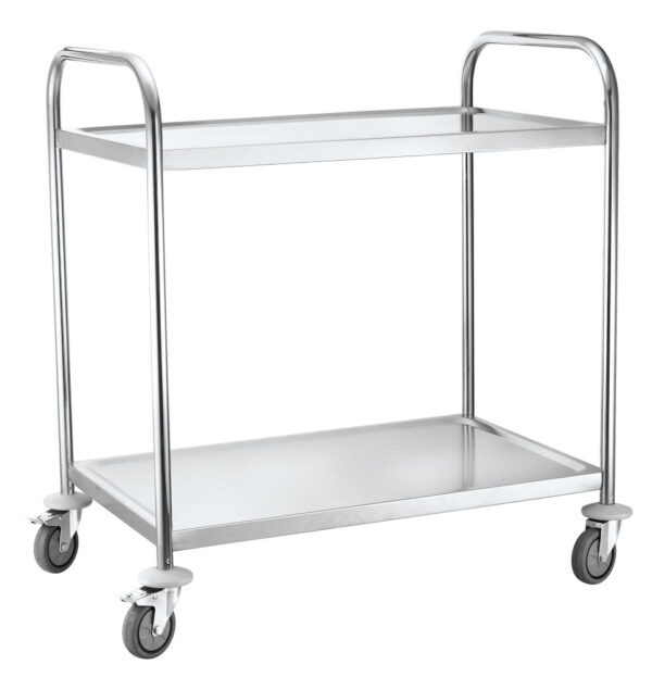 Chariot de service 2 plateaux inox 18/0 910x590x950 mm – Image 2
