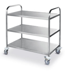 Chariot de service 3 plateaux inox 18/0 900x590x930 mm