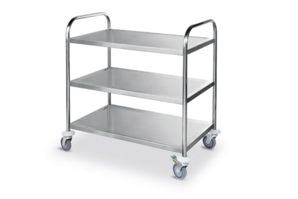 Chariot de service 3 plateaux inox 18/0 900x590x930 mm