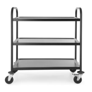 Chariot de service noir mat inox 910x590x950 mm