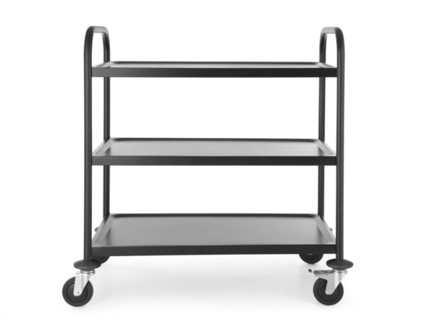 Chariot de service noir mat inox 910x590x950 mm