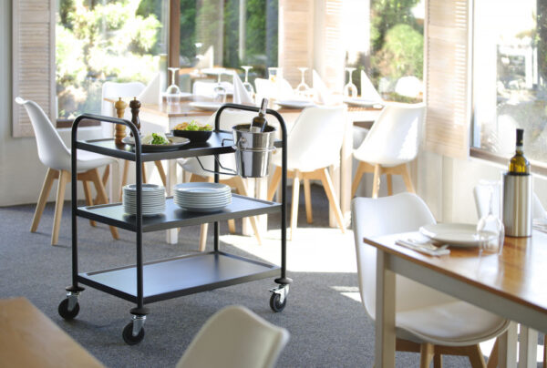 Chariot de service noir mat inox 910x590x950 mm – Image 3