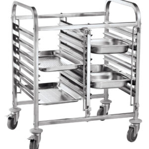 Chariot porte-plateaux double 12x GN 1/1 740x550x940 mm