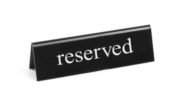 Chevalet de table gereserveerd 130x35x40 mm Noir - Blanc – Image 2