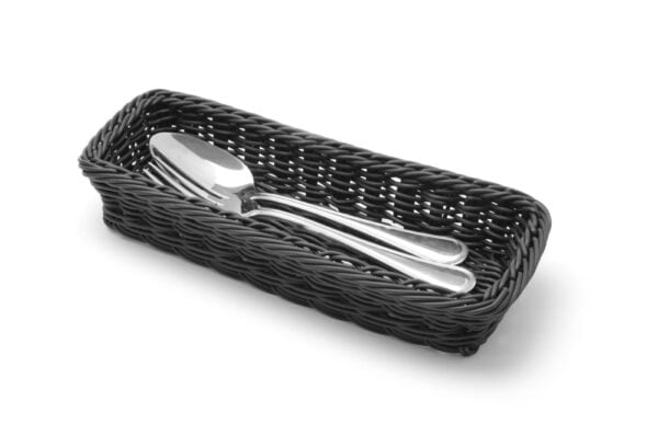 Corbeille à couvert 270x100x45 mm noir PP – Image 2