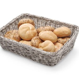Corbeille à pain arrondi 400x300x120 mm gris PP