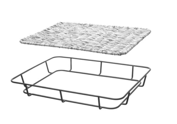 Corbeille à pain avec bord S.S 400x300x50 mm Gris PP – Image 3