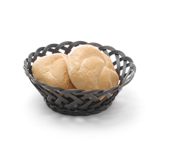 Corbeille tressés rond 200x65 mm noir PP – Image 3