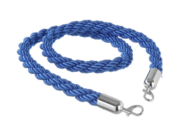 Cordes pour poteau d'accueil bleu avec crochet chromé – Image 2