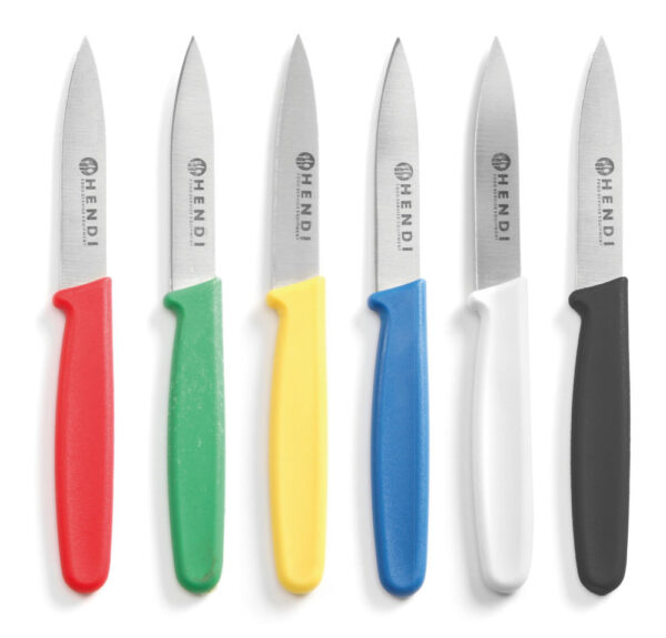 Couteau éplucheur set 75 mm blanc roug bleu vert noir jaun