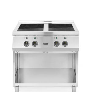 Cuisinière à induction avec 4 foyers 400V 17000W 800x700x900 mm