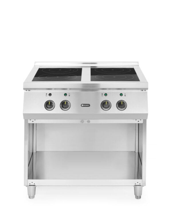 Cuisinière à induction avec 4 foyers 400V 17000W 800x700x900 mm