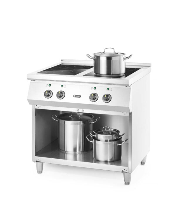 Cuisinière à induction avec 4 foyers 400V 17000W 800x700x900 mm – Image 3
