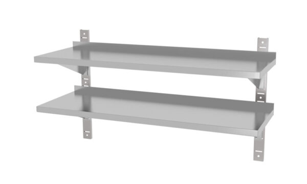 Double étagère murale réglable inox 1000x300x600 mm