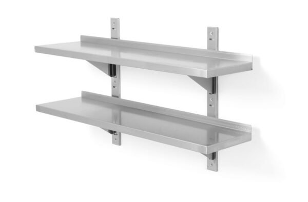 Double étagère murale réglable inox 1000x300x600 mm – Image 2