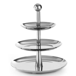 Etagère 3 niveaus inox 18/8 16.6-22-26.8 cm hauteur 32 cm