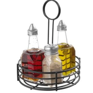 Etagère à condiments rond noir 165x205 mm