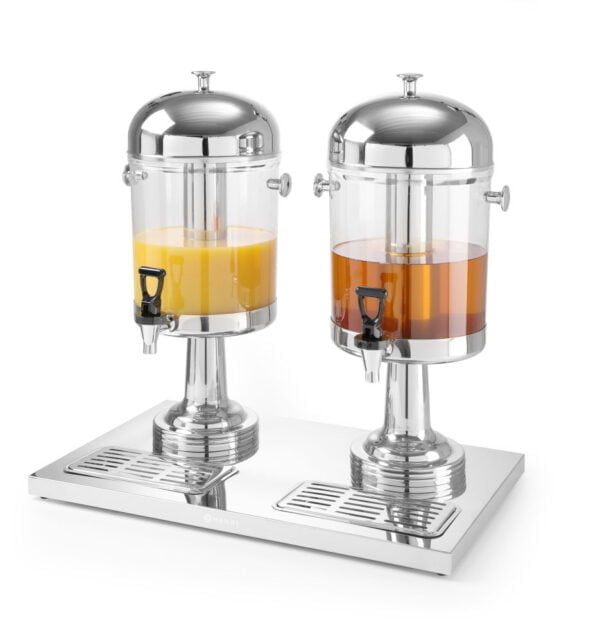 Fontaine de jus de fruit 2x8 l PC inox – Image 2