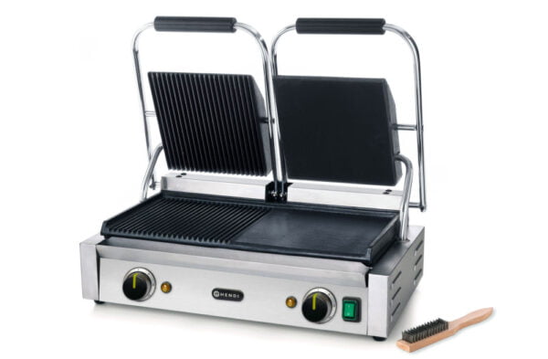 Grill de contact modèle double 3600W gauche rainuré, lisse – Image 4