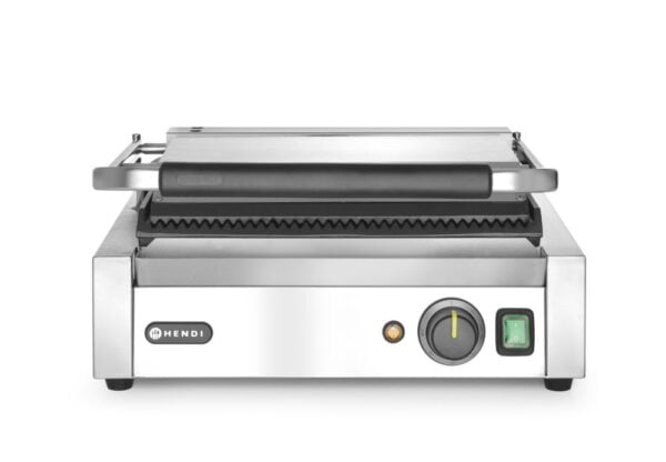 Grill de contact Panini seul dessus et dessous rainurés – Image 4