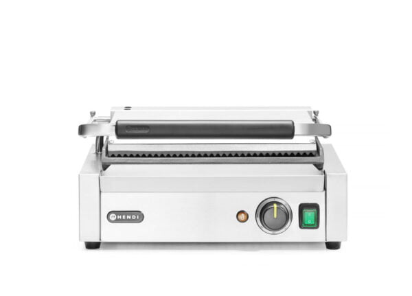 Grill de contact Panini seul dessus rainurés, dessous lisse – Image 3