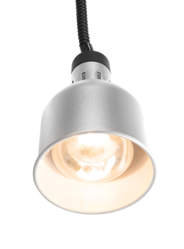 Lampe chauffante réglable cylindrique argent 230V 250W