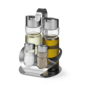 Ménagère 4 pièces Luxe huile, vinaigre, poivre, sel