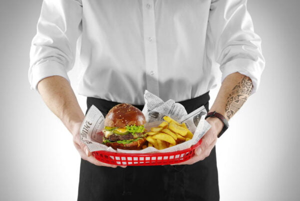 Panier de service style fast- food noir 275x175x38 mm PP – Image 3