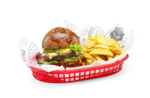 Panier de service style fast- food noir 275x175x38 mm PP – Image 4